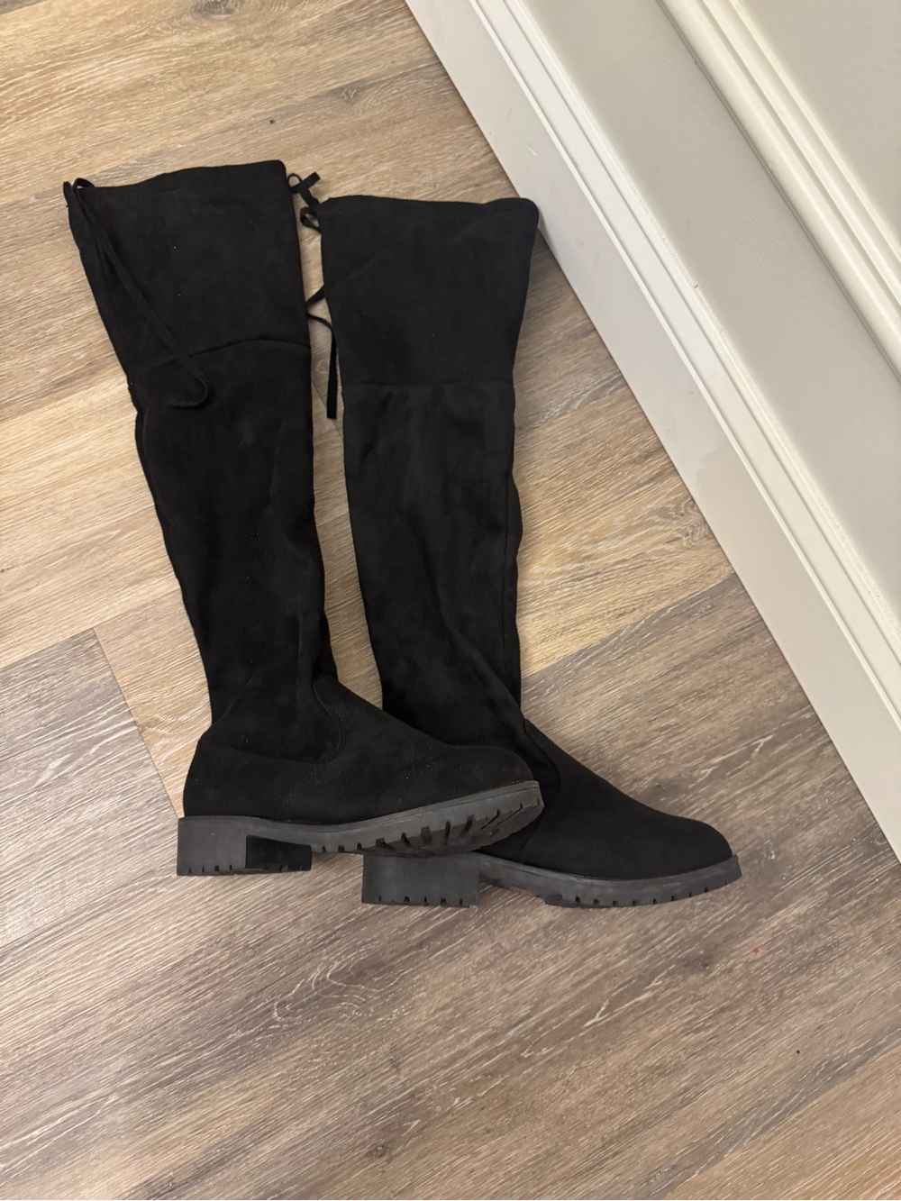 New Women's Black Over-the-Knee Suede Riding Boots 9